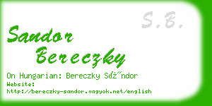 sandor bereczky business card